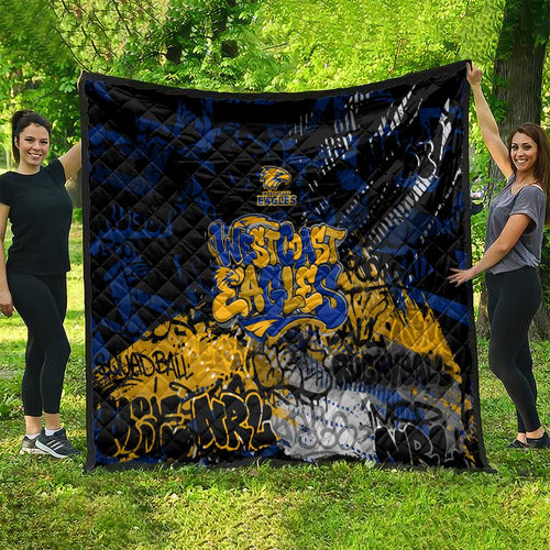 West Coast Eagles Quilt Urban Graffiti Street Art - Bold Abstract Spray Paint