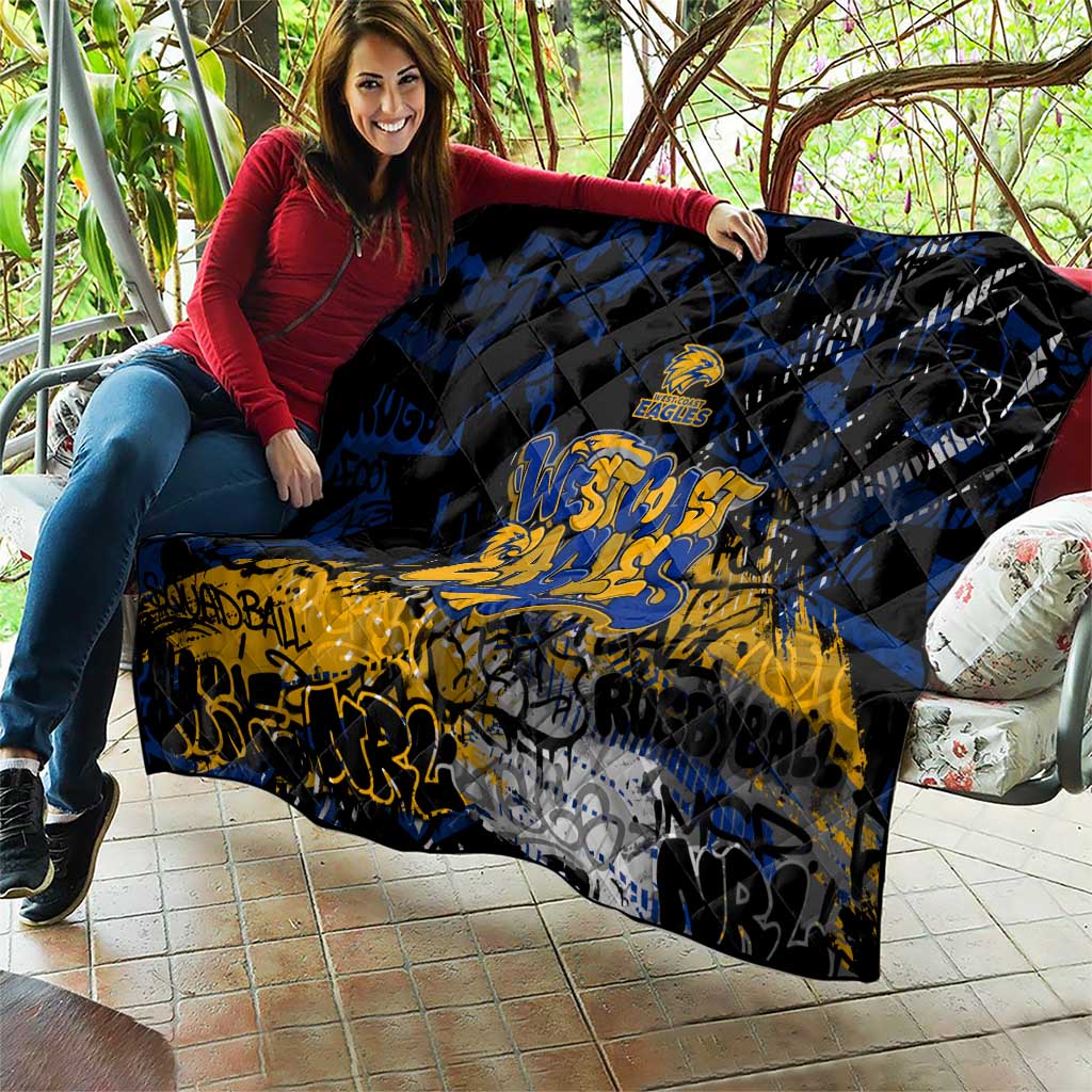 West Coast Eagles Quilt Urban Graffiti Street Art - Bold Abstract Spray Paint