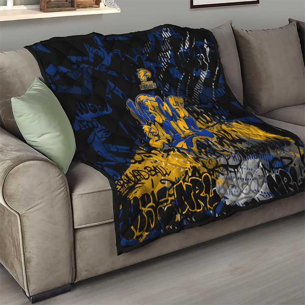 West Coast Eagles Quilt Urban Graffiti Street Art - Bold Abstract Spray Paint