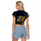 West Coast Eagles Raglan Cropped T Shirt Urban Graffiti Street Art - Bold Abstract Spray Paint