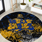 West Coast Eagles Round Carpet Urban Graffiti Street Art - Bold Abstract Spray Paint