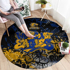 West Coast Eagles Round Carpet Urban Graffiti Street Art - Bold Abstract Spray Paint