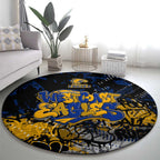 West Coast Eagles Round Carpet Urban Graffiti Street Art - Bold Abstract Spray Paint