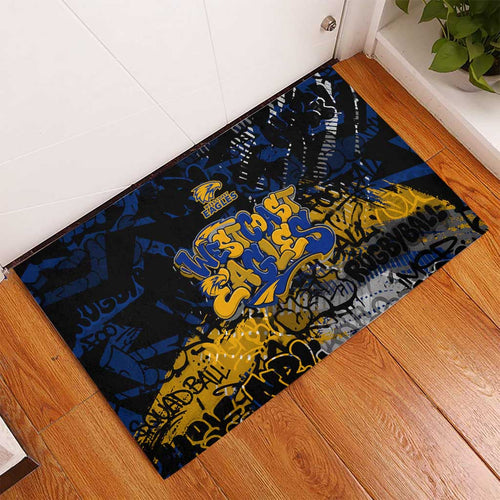 West Coast Eagles Rubber Doormat Urban Graffiti Street Art - Bold Abstract Spray Paint