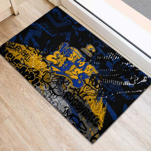 West Coast Eagles Rubber Doormat Urban Graffiti Street Art - Bold Abstract Spray Paint