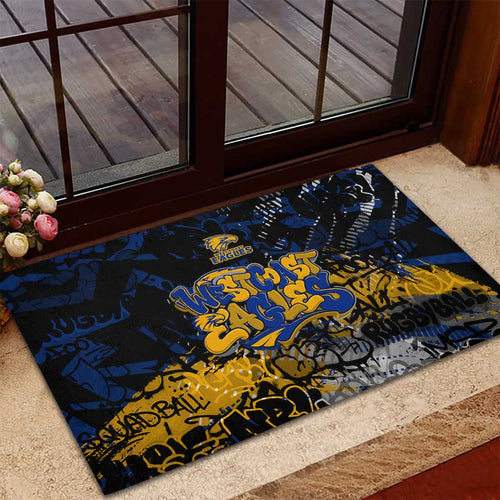 West Coast Eagles Rubber Doormat Urban Graffiti Street Art - Bold Abstract Spray Paint