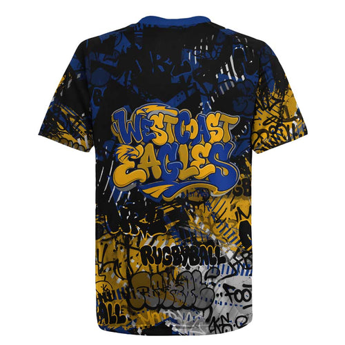 West Coast Eagles Rugby Jersey Urban Graffiti Street Art - Bold Abstract Spray Paint