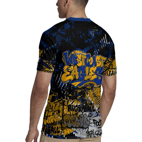 West Coast Eagles Rugby Jersey Urban Graffiti Street Art - Bold Abstract Spray Paint