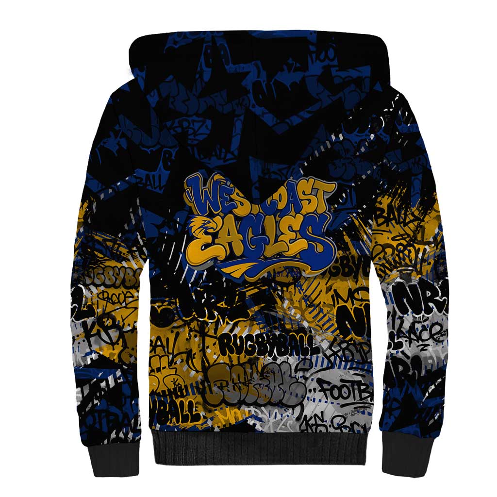 West Coast Eagles Sherpa Hoodie Urban Graffiti Street Art - Bold Abstract Spray Paint