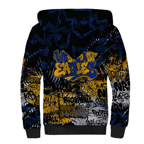 West Coast Eagles Sherpa Hoodie Urban Graffiti Street Art - Bold Abstract Spray Paint