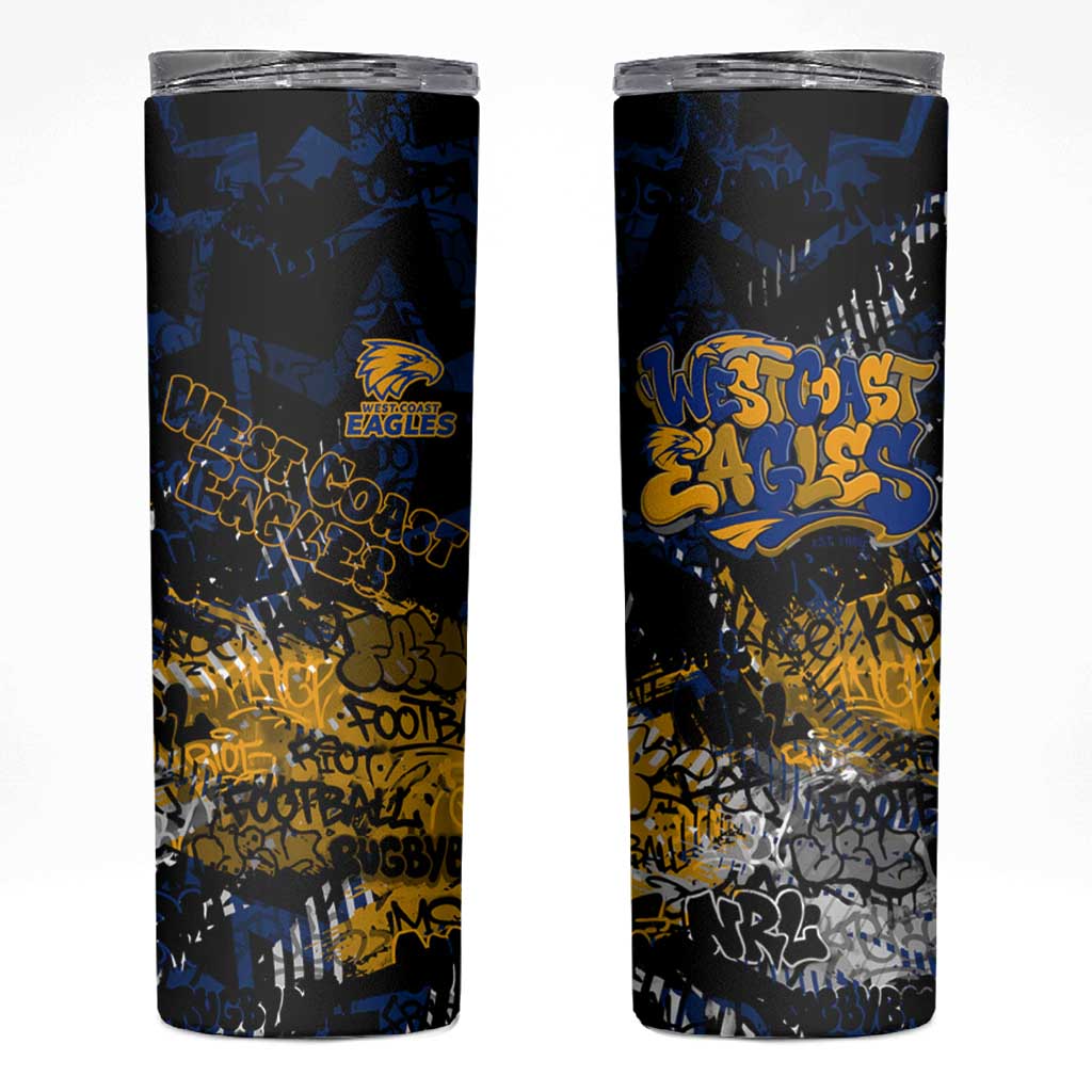 West Coast Eagles Skinny Tumbler Urban Graffiti Street Art - Bold Abstract Spray Paint