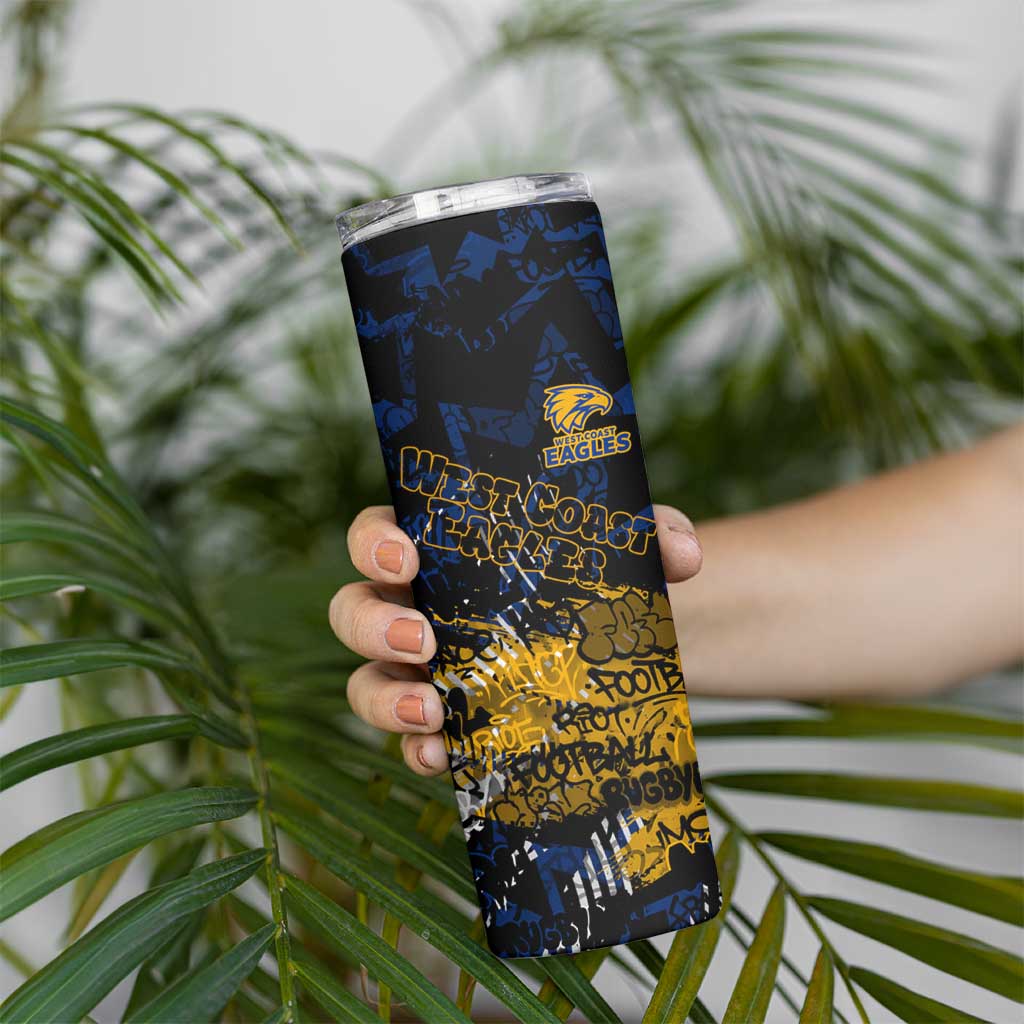West Coast Eagles Skinny Tumbler Urban Graffiti Street Art - Bold Abstract Spray Paint