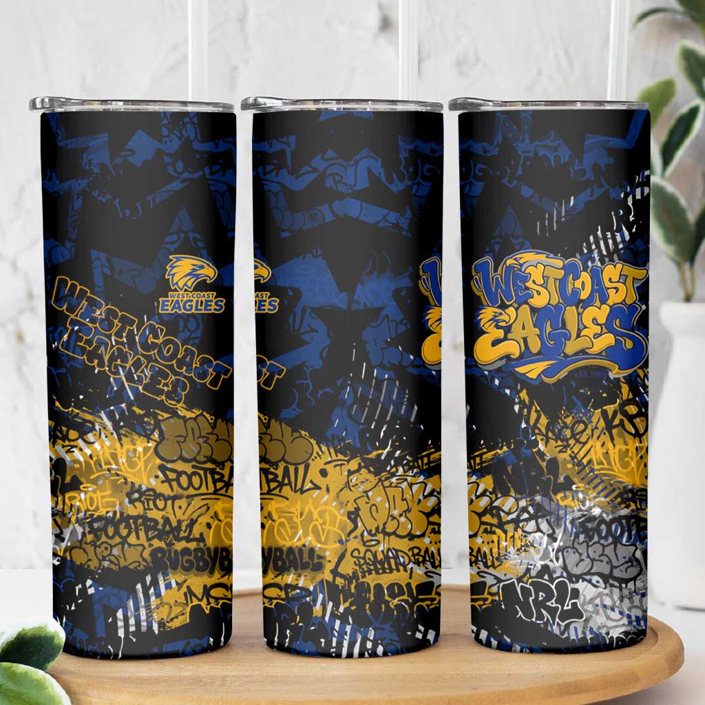 West Coast Eagles Skinny Tumbler Urban Graffiti Street Art - Bold Abstract Spray Paint