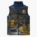 West Coast Eagles Sleeveless Puffer Jacket Urban Graffiti Street Art - Bold Abstract Spray Paint