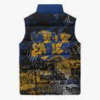 West Coast Eagles Sleeveless Puffer Jacket Urban Graffiti Street Art - Bold Abstract Spray Paint