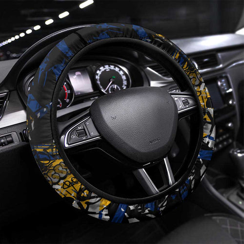 West Coast Eagles Steering Wheel Cover Urban Graffiti Street Art - Bold Abstract Spray Paint