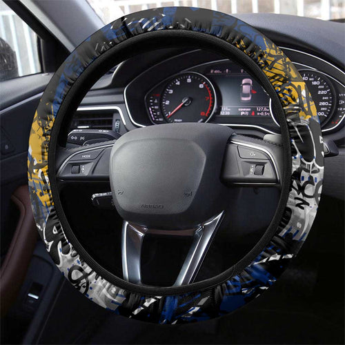 West Coast Eagles Steering Wheel Cover Urban Graffiti Street Art - Bold Abstract Spray Paint