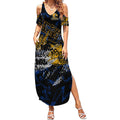 West Coast Eagles Summer Maxi Dress Urban Graffiti Street Art - Bold Abstract Spray Paint