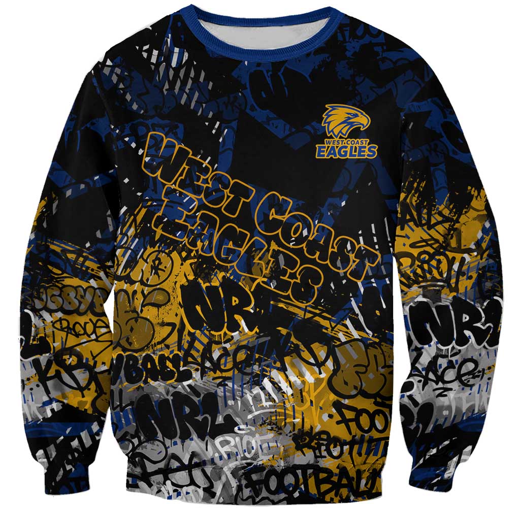 West Coast Eagles Sweatshirt Urban Graffiti Street Art - Bold Abstract Spray Paint