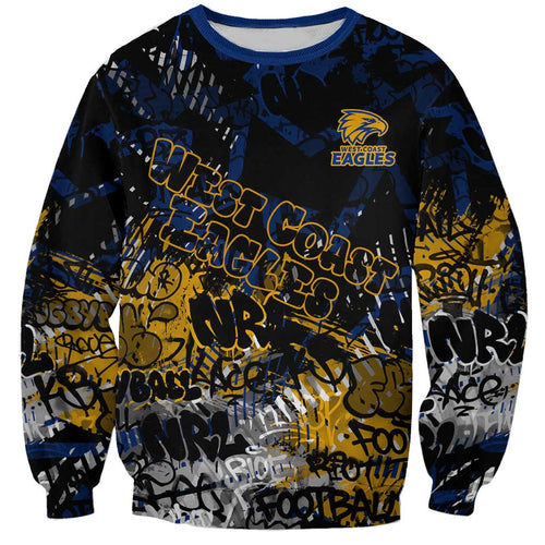 West Coast Eagles Sweatshirt Urban Graffiti Street Art - Bold Abstract Spray Paint