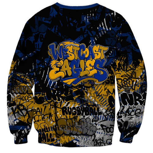 West Coast Eagles Sweatshirt Urban Graffiti Street Art - Bold Abstract Spray Paint