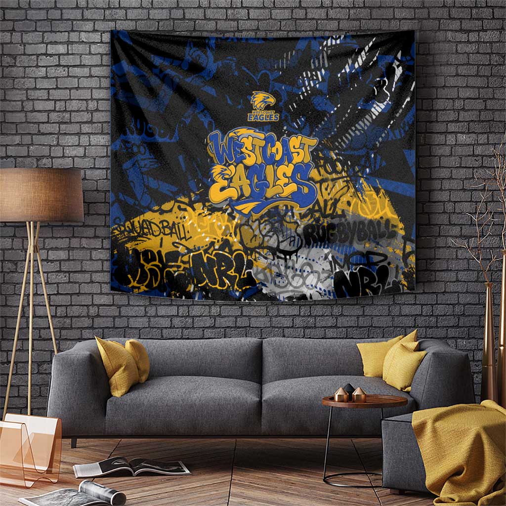 West Coast Eagles Tapestry Urban Graffiti Street Art - Bold Abstract Spray Paint