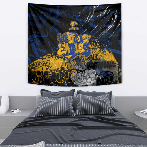 West Coast Eagles Tapestry Urban Graffiti Street Art - Bold Abstract Spray Paint