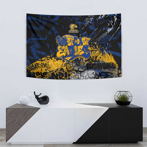 West Coast Eagles Tapestry Urban Graffiti Street Art - Bold Abstract Spray Paint