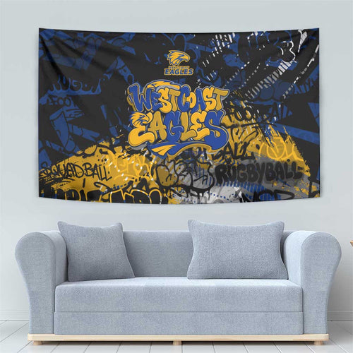 West Coast Eagles Tapestry Urban Graffiti Street Art - Bold Abstract Spray Paint