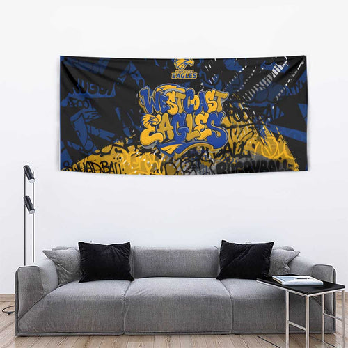West Coast Eagles Tapestry Urban Graffiti Street Art - Bold Abstract Spray Paint