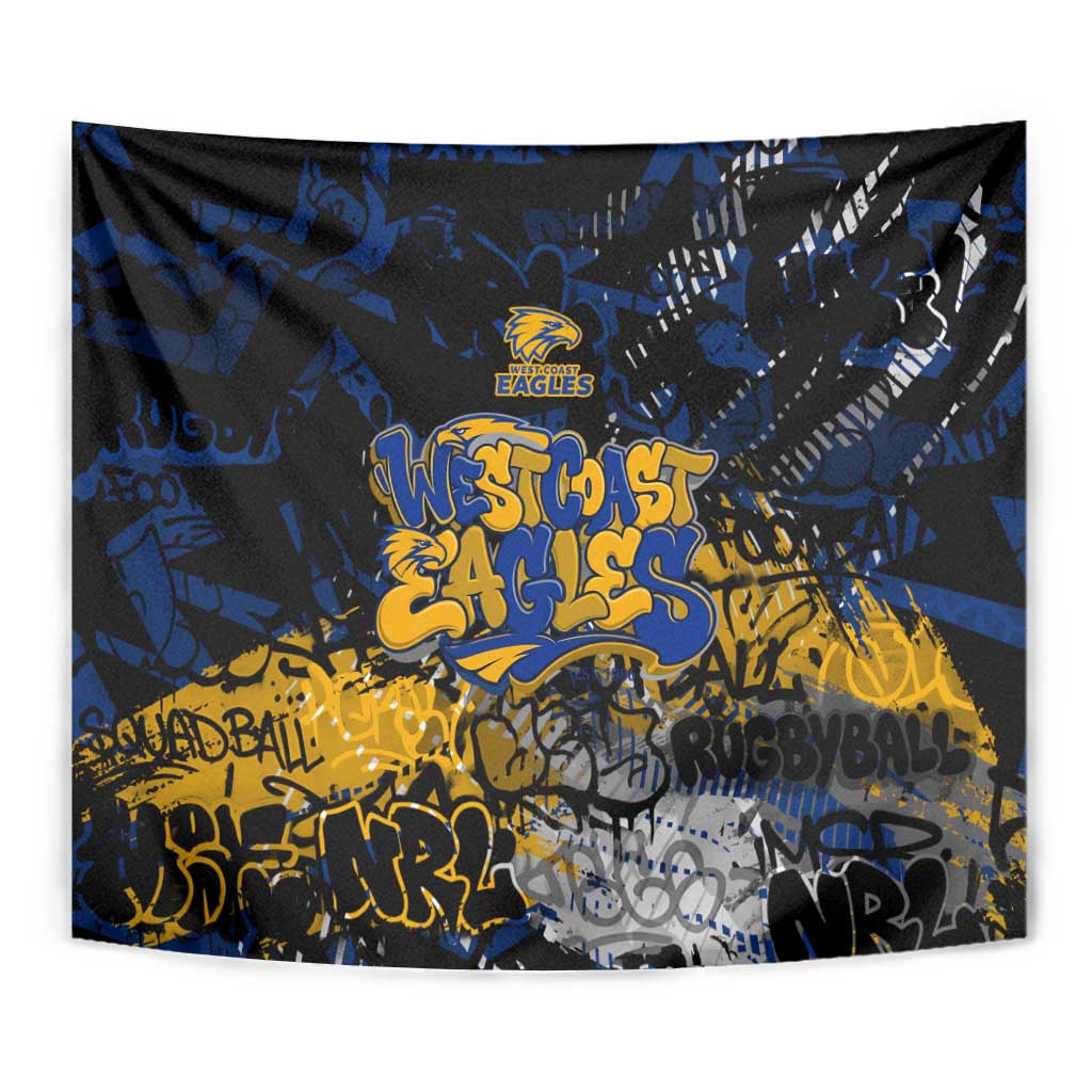West Coast Eagles Tapestry Urban Graffiti Street Art - Bold Abstract Spray Paint