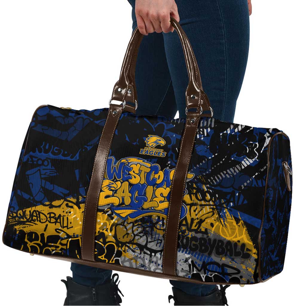 West Coast Eagles Travel Bag Urban Graffiti Street Art - Bold Abstract Spray Paint