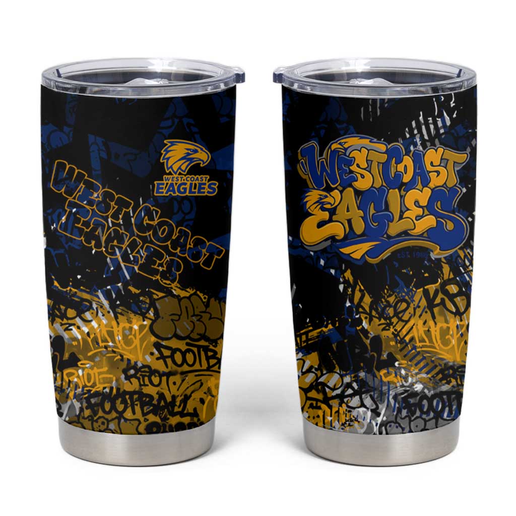 West Coast Eagles Tumbler Cup Urban Graffiti Street Art - Bold Abstract Spray Paint