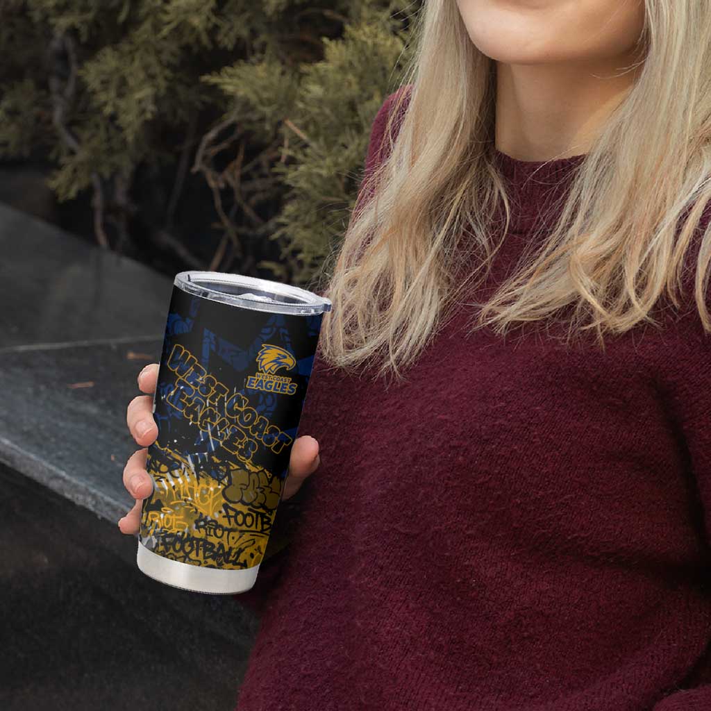 West Coast Eagles Tumbler Cup Urban Graffiti Street Art - Bold Abstract Spray Paint