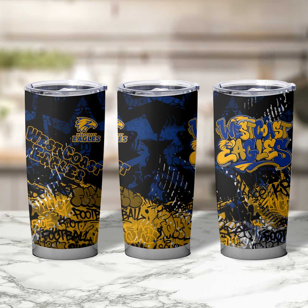 West Coast Eagles Tumbler Cup Urban Graffiti Street Art - Bold Abstract Spray Paint