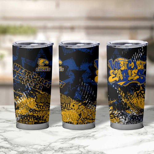 West Coast Eagles Tumbler Cup Urban Graffiti Street Art - Bold Abstract Spray Paint