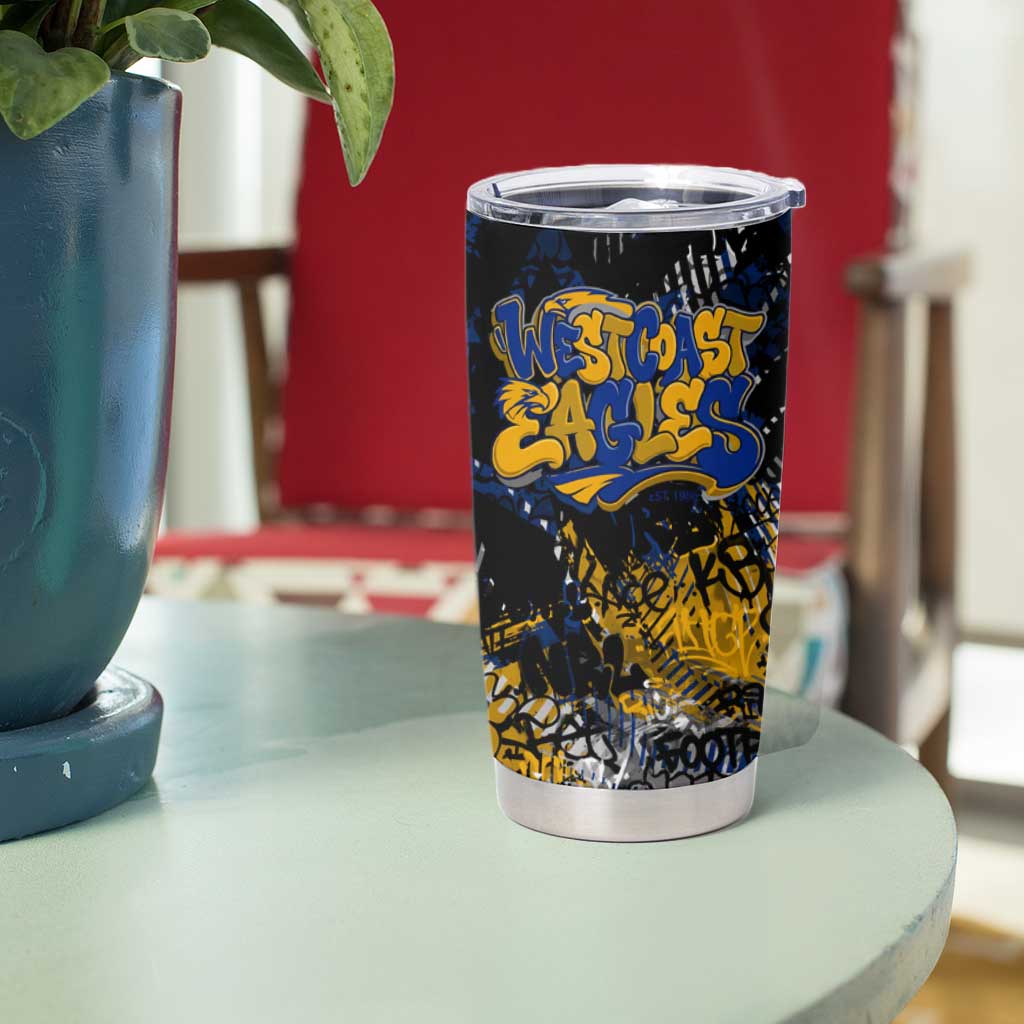 West Coast Eagles Tumbler Cup Urban Graffiti Street Art - Bold Abstract Spray Paint