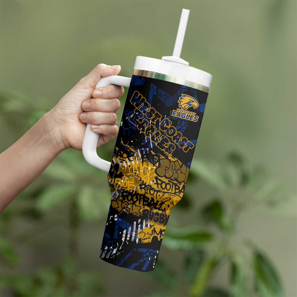 West Coast Eagles Tumbler With Handle Urban Graffiti Street Art - Bold Abstract Spray Paint