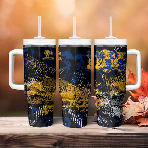 West Coast Eagles Tumbler With Handle Urban Graffiti Street Art - Bold Abstract Spray Paint