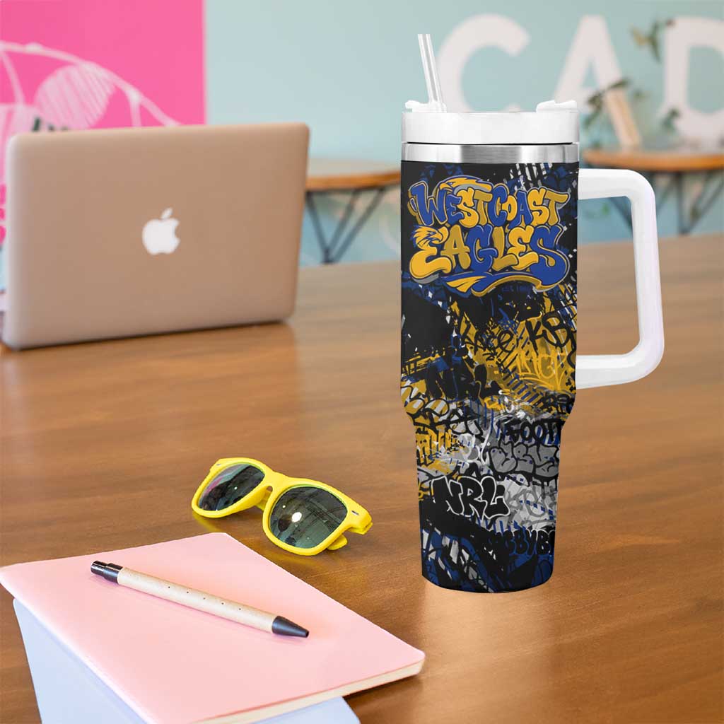 West Coast Eagles Tumbler With Handle Urban Graffiti Street Art - Bold Abstract Spray Paint