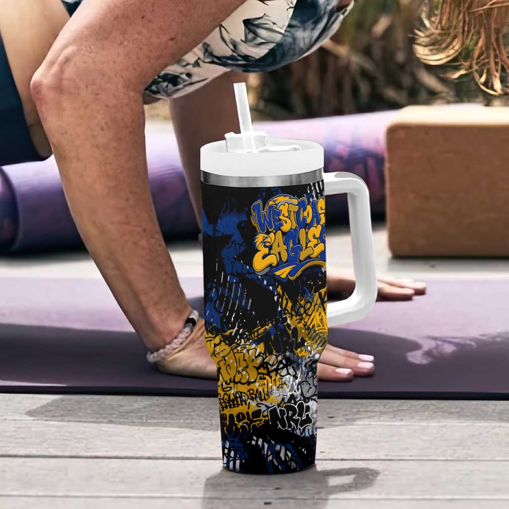 West Coast Eagles Tumbler With Handle Urban Graffiti Street Art - Bold Abstract Spray Paint