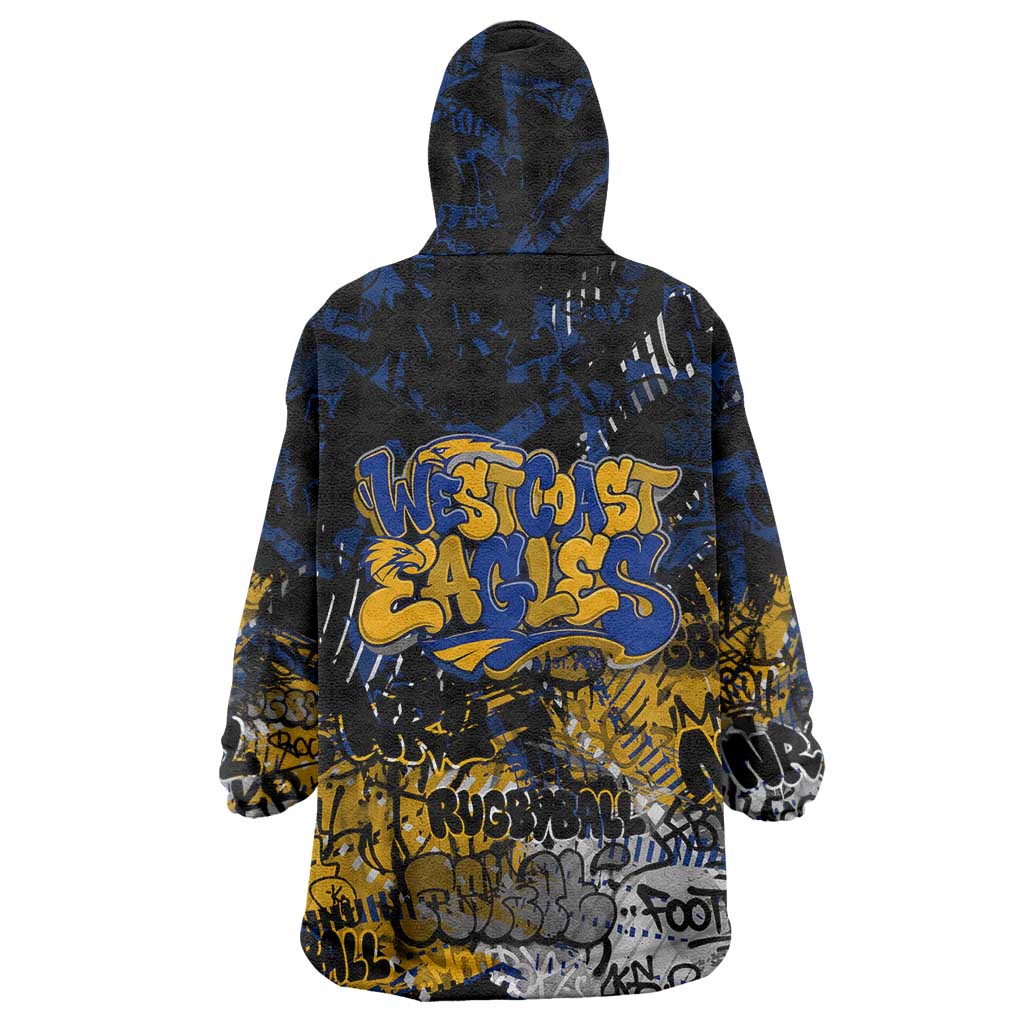 West Coast Eagles Wearable Blanket Hoodie Urban Graffiti Street Art - Bold Abstract Spray Paint