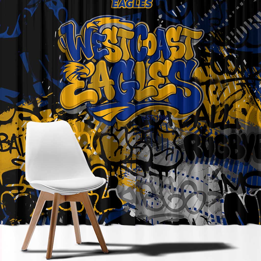 West Coast Eagles Window Curtain Urban Graffiti Street Art - Bold Abstract Spray Paint