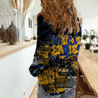 West Coast Eagles Women Casual Shirt Urban Graffiti Street Art - Bold Abstract Spray Paint