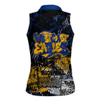 West Coast Eagles Women Sleeveless Polo Shirt Urban Graffiti Street Art - Bold Abstract Spray Paint