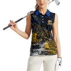 West Coast Eagles Women Sleeveless Polo Shirt Urban Graffiti Street Art - Bold Abstract Spray Paint