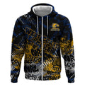 West Coast Eagles Zip Hoodie Urban Graffiti Street Art - Bold Abstract Spray Paint
