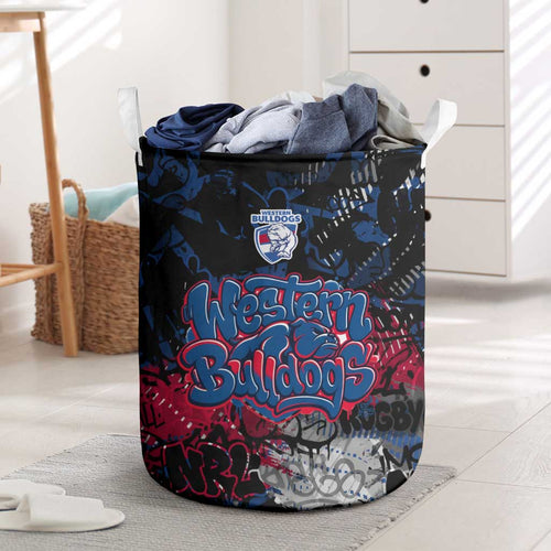 Western Bulldogs Laundry Basket Urban Graffiti Street Art - Bold Abstract Spray Paint
