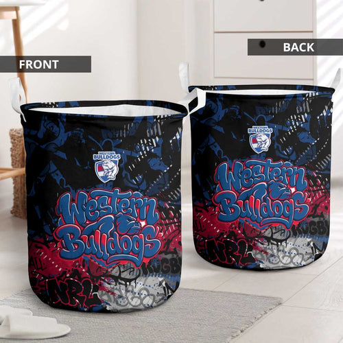 Western Bulldogs Laundry Basket Urban Graffiti Street Art - Bold Abstract Spray Paint