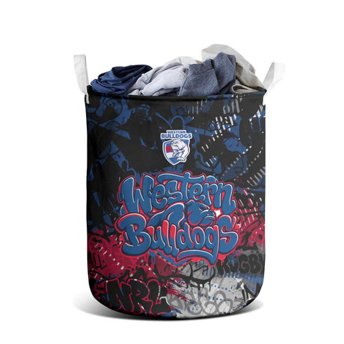 Western Bulldogs Laundry Basket Urban Graffiti Street Art - Bold Abstract Spray Paint